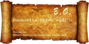Benkovits Oktávián névjegykártya